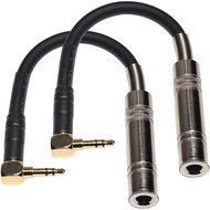 3.5mm to 1/4 inch TRS Adapter, 6.35mm Female to 3.5mm Male 90 Degree Stereo Headphone Audio Adaptor 