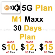 M1 Maxx / 30 Days Plan / 1 Month Plan / 5G / Mobile Topup / Recharge / M1 Maxx / Plan Renewal / M1