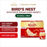 BRAND'S Bird's Nest w/ Rock Sugar (Less Sweet) 68ml (6 btls/pack) - 100% Genuine Bird's Nest, Health