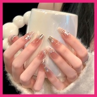 Thai Shop False Nails [DD284]Fashion French Style Flash Drill