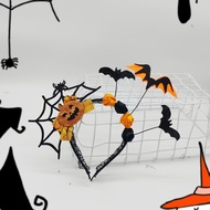 Halloween Spider Web Headband Creative Pumpkin Spider Web Headband Spider Bat Web Party Headband 10.