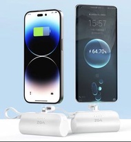 5000mah 迷你口袋移動電源 2合1直插式行動電源 充電寶 連隱藏支架 Portable Charger Battery Pack Power Bank With Stand For iPhone 15 Pro Max Plus Lightning / Android Type C - For Apple Samsung Sony Huawei  Xiaomi ViVo OPPO LG Sony HTC ASUS Nokia Lenovo One Plus Nintendo Switch 旅遊 厚套可