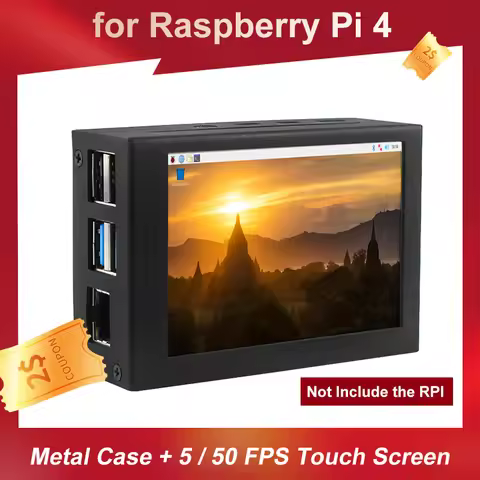 3.5 Inch Raspberry Pi 4 Display 5 50 FPS 480x320 Pixels Touch Screen Monitor Metal Case Aluminum She