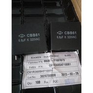 Cbb61, 6.8 UF, K, 320VAC Pin Capacitor Fan Capacitor Circuit Board Capacitor Machine Equipment Capacitor