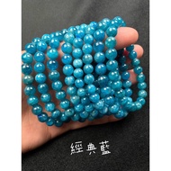 [Rich Handmade] Blue Apatite Crystal Bracelet Round Bead Material Design