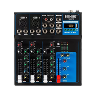 BOMGE F7 Bluetooth Portable Audio Mixer w/USB DJ Sound Mixing Console MP3 Jack 48V Power for Compute