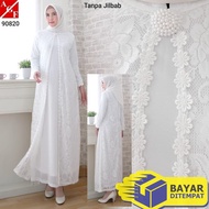 PUTIH Women's Gamis, Latest White Eid Syari Girls' Clothes 2021 CB777 Jumbo Muslim Dress