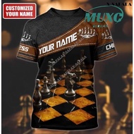 【Free Custom Name & Number】【DIY Custom Name】Personalized name chess 3D full-color shirt, customized 