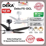 Deka F5DC LED 56" Ceiling Fan With 3 Colour Light 7+7 Speed Remote Control DC Motor Fan