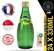 PERRIER LEMON Sparkling Mineral Water 330ML X 24 (GLASS) - FREE DELIVERY within 3 working days!