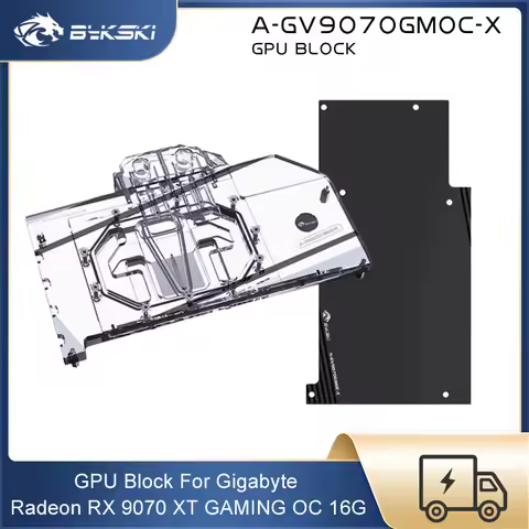 Bykski GPU Block For Gigabyte Radeon RX 9070 XT GAMING OC 16G Video Card , Full Cover With Backplate