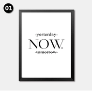 2025 Yesterday Now Tomorrow Motivational Poster Wall Art Print Canvas Painting Wall Minimalist Black