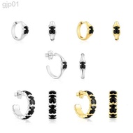 designer tous jewelry Sier Black Bear for Women Light Fashion Niche Design Hoop Earrings Tous