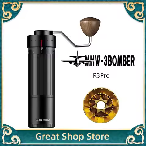 New Mhw-3bomber R3 Pro Series Coffee Grinder Solid Wood Handle Hand-Ground Coffee Beans Home Outdoor
