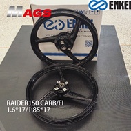 New Enkei Mags 3 spoke for Suzuki Raider150 Carb/FI Front Disc 4 holes Rear Disc 3 Holes 1.6x17/1.85