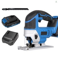 Jig Saw, 20V Cordless Jigsaw for Woodworking with 4 Orbital Settings, 2300 SPM, T-shank Blade, 4.0 Ah Battery, Fast Charger, Tool-Free Blade Clamp, 45° Bevel Adjustment, LED Light,