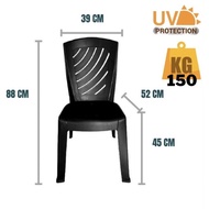 Royaco Kerusi Plastik Tahan Lasak(Plastic Chair) with Rubber Base（max 100kg）