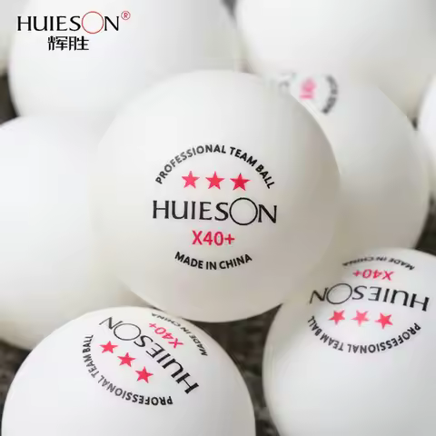 HuIESON Table Tennis Balls X40+3 Star ABS New Material Professional Team Ball 30/50/100 Pcs Ping Pon