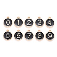 Black Arabic Numbers Hand-Made diy Art Craft Materials Work Gifts Double-Sided Alloy Handmade Jewelry Earrings Necklaces Key Ring Pendant Accessories