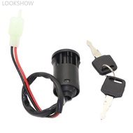 LOOKSHOW Motorcycle Modified Ignition Key Switch 2 Wire 28mm Hole for Moped ATV Dirt Bike Accessory 