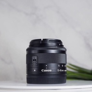 Lensa Kit Mirrorless Canon EFM 15-45mm 18-55mm STM Likenew No Minus