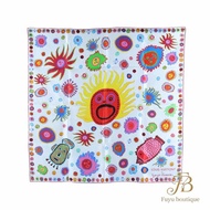 【L0008】LV 草間彌生白色 LV*YK FACES 絲巾 90*90CM M78310