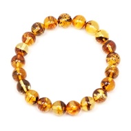 【正佳珠寶】花珀 頂級金透花珀 8.8-9.3mm 金花珀手珠