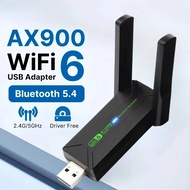 900Mbps WiFi USB Adapter 2-in-1 Bluetooth 5.4 Wifi6 Network Card Antenna USB Dongle Receiver Free Dr
