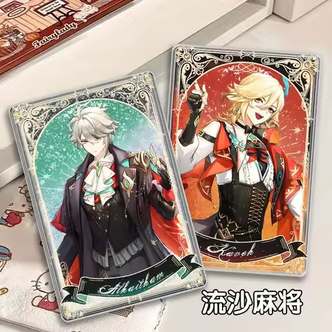 Anime Game Genshin Impact X KFC 2025 New Cosplay Alhaitham Kaveh Acrylic Flowing Sand Mahjong Souven