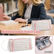 Large Capacity Simple And High-value Triangle Pencil Bag Multi-functional Grid I2c1