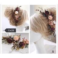 |C cw28 Romantic Non-Withered Flower Dry Row Headdress Pink Orange Hair Accessories