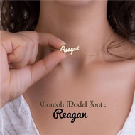 24k gold plated name engraved necklace made of Titanium