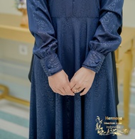GAMIS HERMOSA MOTIF FLOWER WARNA NAVY GAMIS NAVY MURAH BISA COD