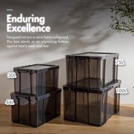 'STRONG' Storage Box 4 Sizes 30L|44L|75L|100L (Smoke Grey) -  Organizer | Plastic | Container