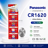 Original Panasonic CR1620 3V Lithium Coin Battery | 1Pc / 5Pcs Cr1620 Bateri