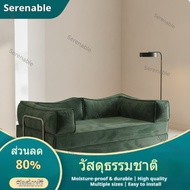 Serenable Corduroy Folding Sofa Bed Space-Saving Sofa Bed with Armrests Compact Foldable Futon Couch
