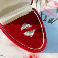 Agete Irregular Pendant Lake Surface White Crystal 925 Fantasy Necklace Ring Natural Simple Shell Go