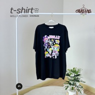 [ผ้าฝ้าย 100%] ใหม่ เสื้อยืด Oversize ลาย Molly Flower อก 44” ยาว 27” งานป้าย Just A Chill Day ผ้า C