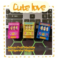 【Shipment within 24 hours‌】 Creative Mini Fruit Machine Slot Fridge Magnet Lucky 777 Prize Game Trav
