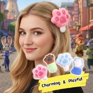 Cute Cat Paw Hair Clip, Plush Animal Popsicle Barrettes For Girls, Soft Side Clips For Bangs V4q8