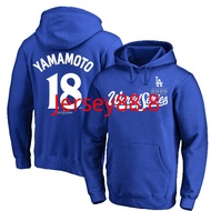 Men Autumn Winter Dodgers 2025 Union Championship Sweatshirt Hoodie No. 18 Yushen Yamamoto Yamamoto 