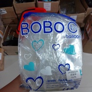 Balon PVC 24 inch transparant BOBO Biru Stretch 1 pack isi 50 lembar