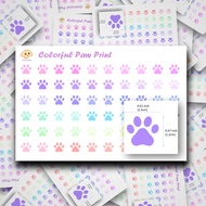 Colorful Dog Paw Print Sticker, Vinyl Planner Sticker
