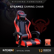 GTGAMEZ Red Bull Gaming Chair Ergonomic Chair Office Executive Chair LED Lighting Diamond Manta Pant