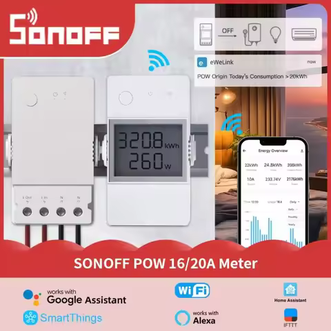 SONOFF Wifi Power Switch Esp32 POWR3 POWR316D/POWR320D LCD Energy Monitor Overload Protect Relay Via