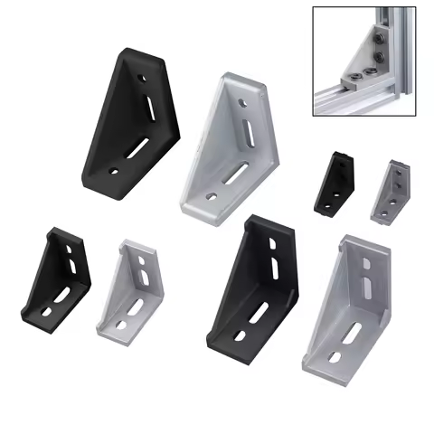 10Pcs Single Corner Fitting Angle L Connector Bracket Fastener for 2040 3060 4080 4590 Aluminium Pro