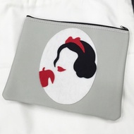 Designer Handmade Snow White Light Grey Zipper Pouch Ipad Pouch Ipad Protector