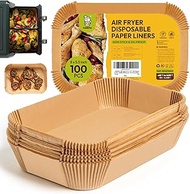 Katbite Air Fryer Liners Disposable - 100PCS, 8x5.5'' Rectangle Liners for Air Fryer Basket, Thick A