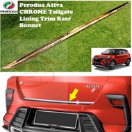 Perodua Ativa CHROME Tailgate Lining Trim Rear Bonnet Moulding Perodua Ativa Accessories