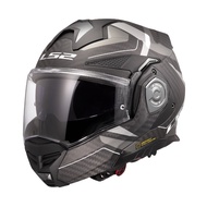 LS2 Helmets FF901 Advant X Carbon Horizon Silver Grey  - หมวกกันน็อคยกคาง